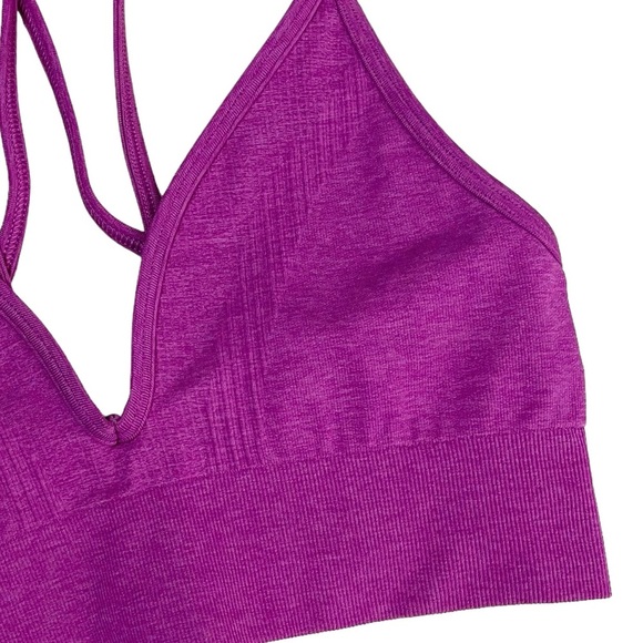 lululemon athletica Seamless Plunge Bra Heathered Ultra Violet Sz 8 - Picture 10 of 11